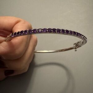 Amethyst sterling silver bangle